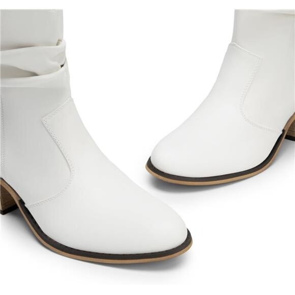 NEW Women's Western Cowboy Boots, Chunky Heel Round Toe Pull-On Cowgirl Boots - Picture 4 of 7